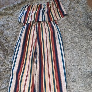 Strapless Multicolor striped jumpsuit!!